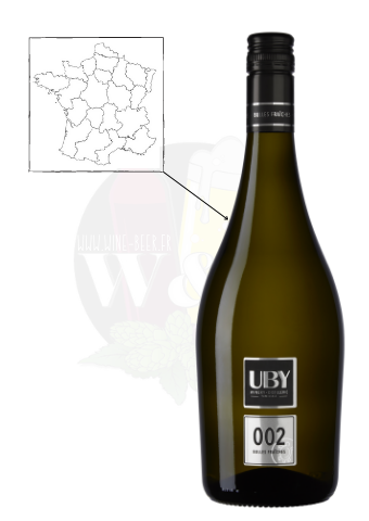 Bottle of sparkling white wine - VDF - Uby 002, light and fruity.