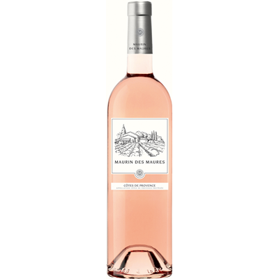 Bottle of AOC Côtes de Provence - Domaine Maurin des Maures. This is a mineral rosé wine, with notes of tangerine and crushed cherry stones.