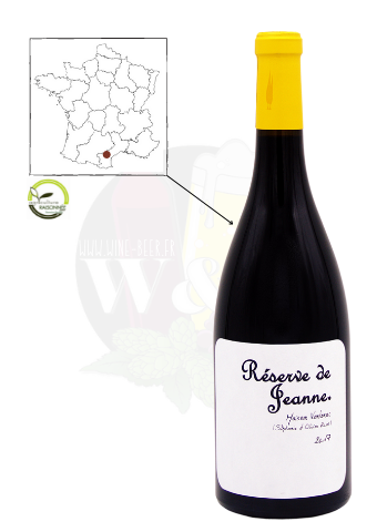 Bouteille d'AOC Cabardès - Domaine de Ventenac Réserve de Jeanne. C'est un vin rouge gourmand, élégant sur des notes de fruits noirs kirschés.
